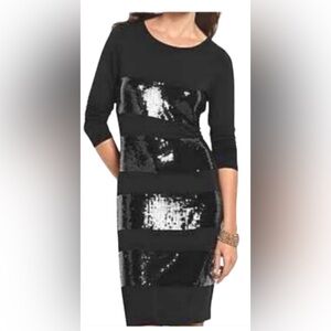 NWT Tommy Bahama Black Sequin Long Sleeve Dress Size: Large